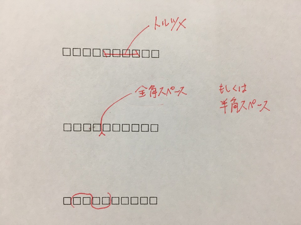 校正記号 トルツメ